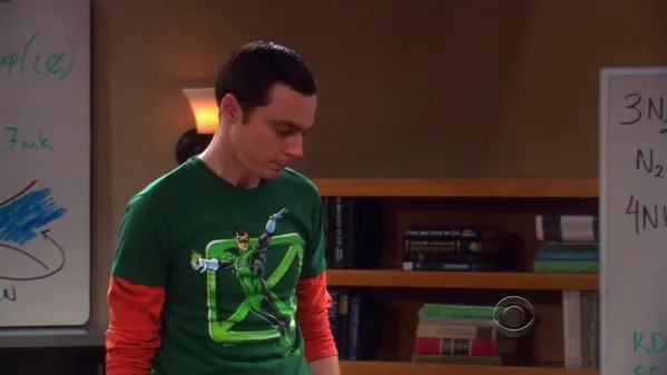 Sheldon's Flying Green Lantern Shirt