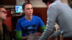 Sheldon's Maroon Logo Superman Shirt