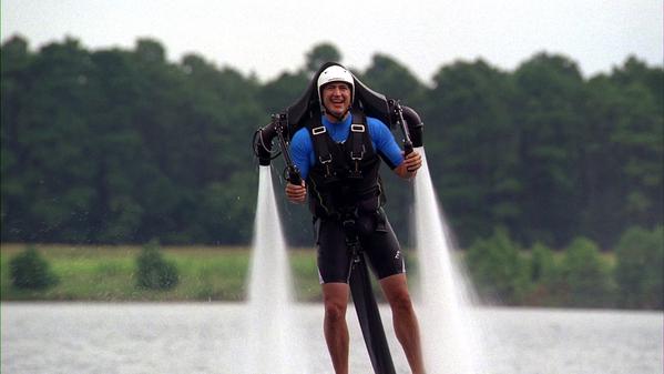 H2O Jet Pack man soars above the waters