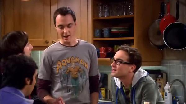 Sheldon's Grey Aquaman Shirt