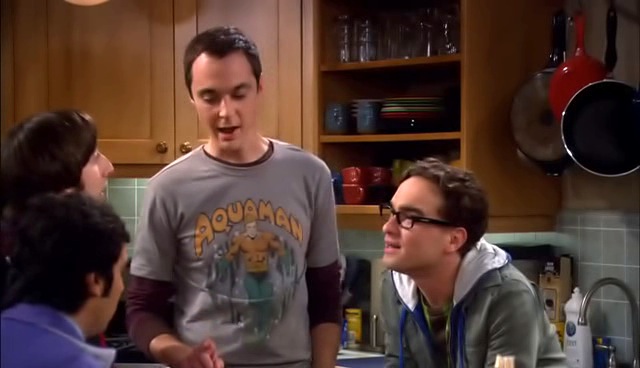 Sheldon's Grey Aquaman Shirt - Filmgarb.com